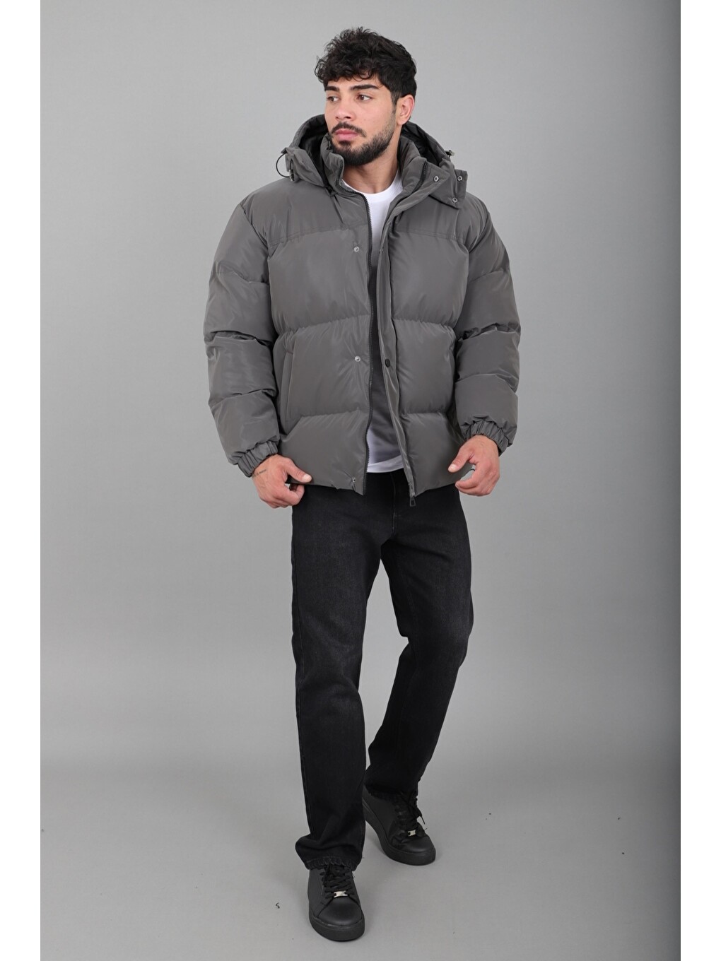 Antrasit Oversize Nova Karbon Şişme Mont Kaban Pldp 3029_50512-2