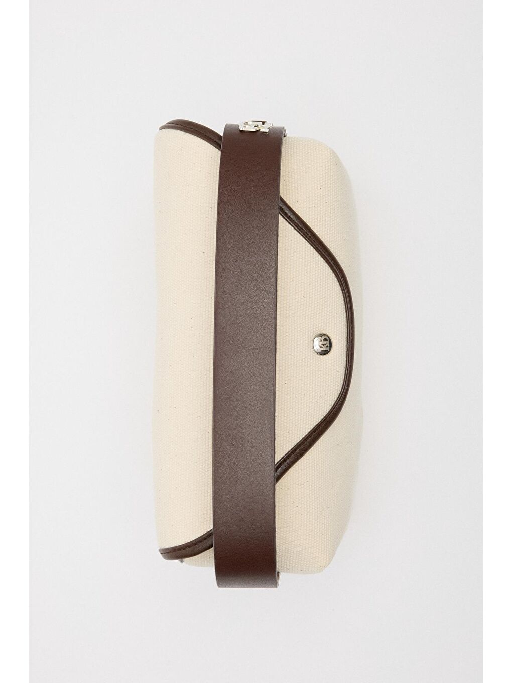 Kahverengi Kanvas Deri Detaylı Kapaklı Çanta Acı Kahve-6