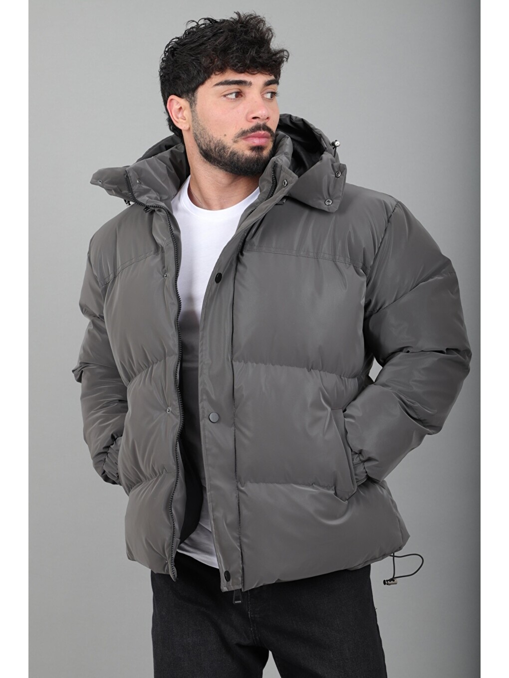 Antrasit Oversize Nova Karbon Şişme Mont Kaban Pldp 3029_50512-6