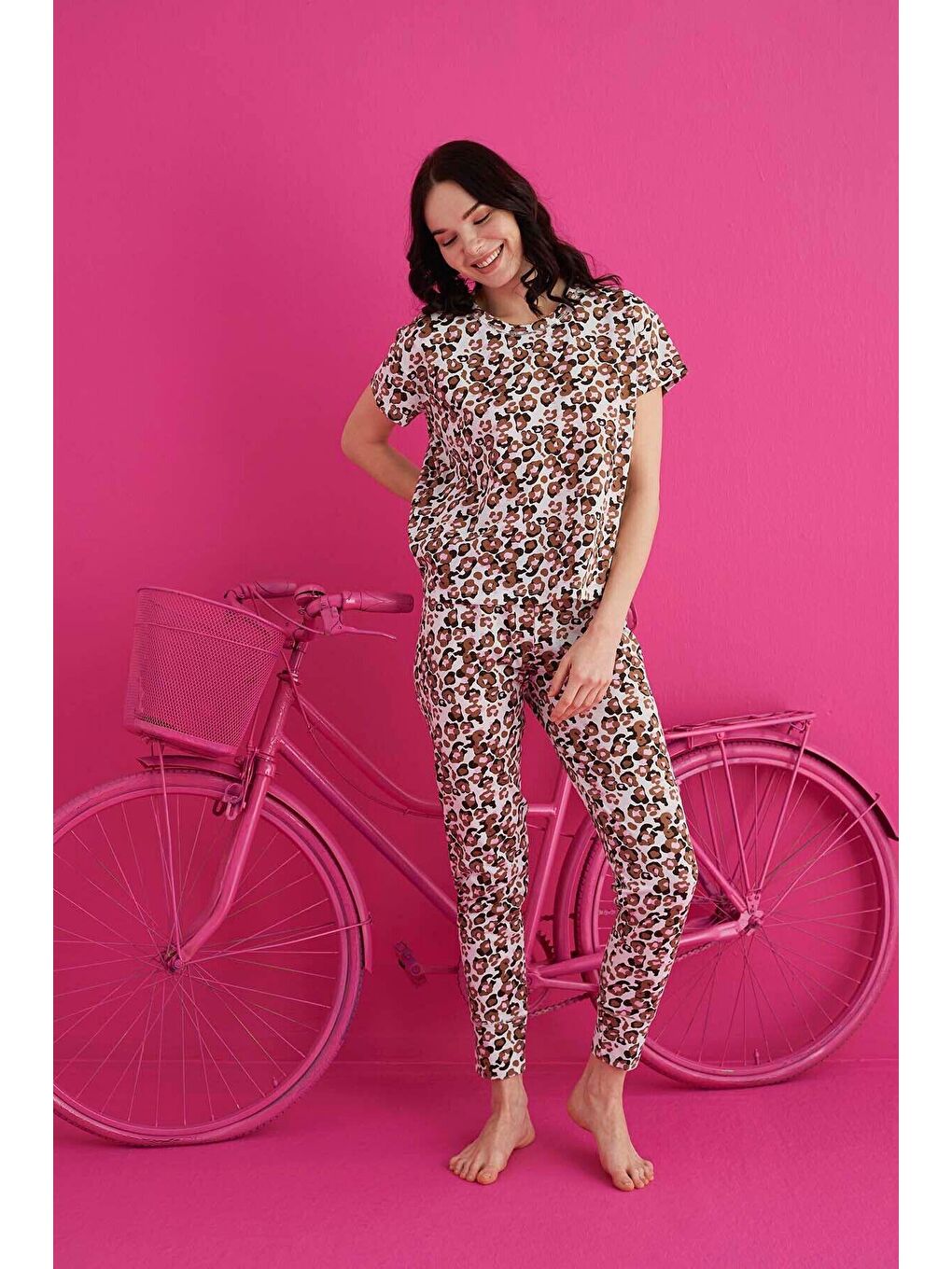 Kahverengi Pamuklu Pijama Takım 4130-5-1