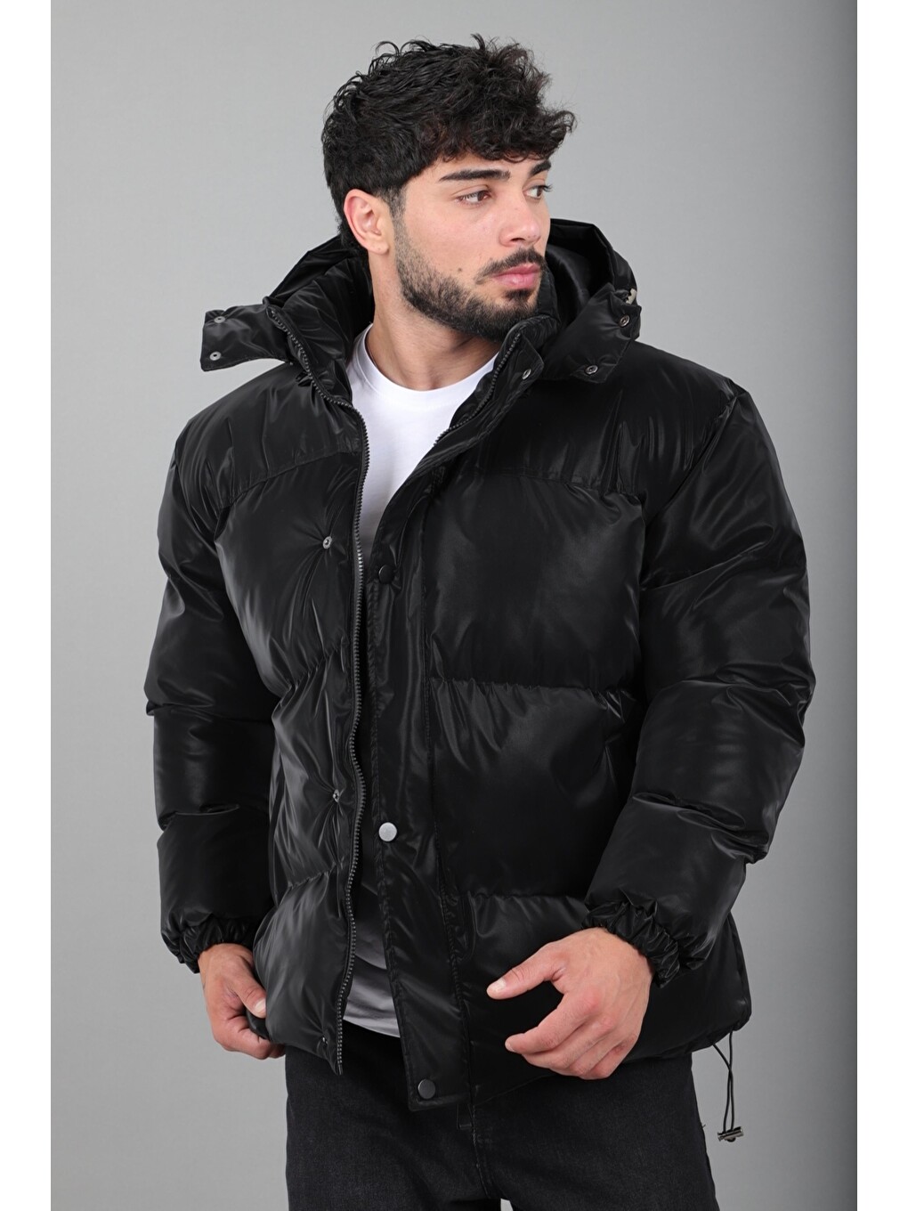 Siyah Oversize Nova Karbon Şişme Mont Kaban Pldp 3029_50512