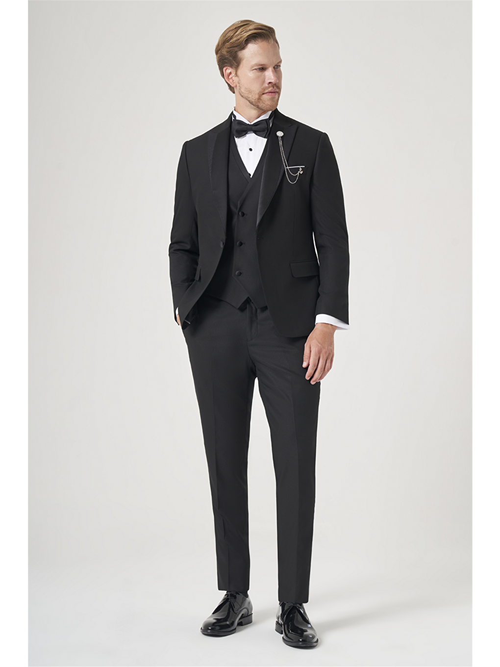 Siyah 6 Drop Slim Fit Esnek Yelekli Damatlık 1001260393