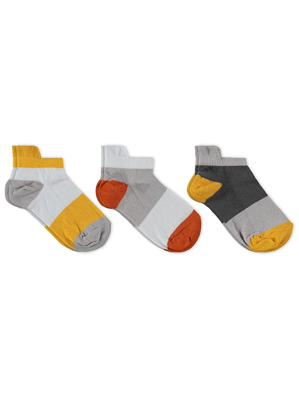 Beyaz Boys Basic Clours 3'lü 2-12 Yaş Erkek Çocuk Patik Çorap - Standart