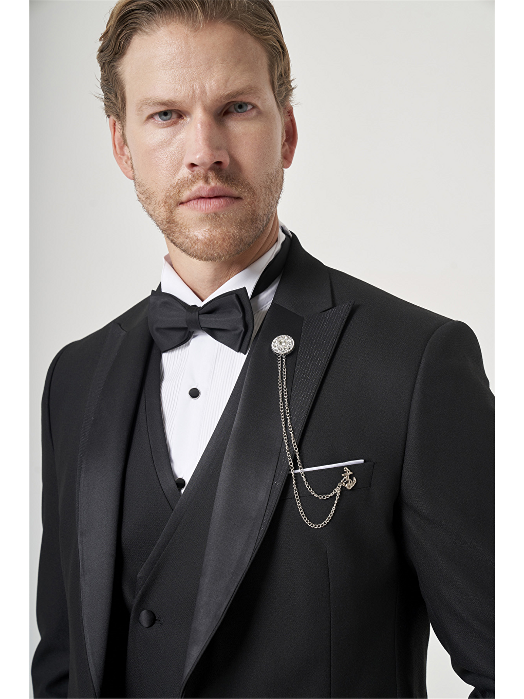 Siyah 6 Drop Slim Fit Esnek Yelekli Damatlık 1001260393-4