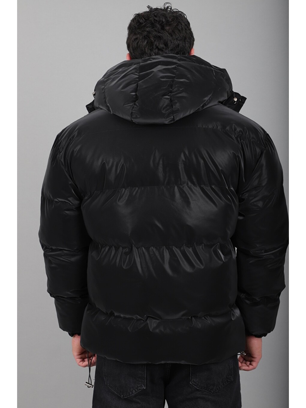 Siyah Oversize Nova Karbon Şişme Mont Kaban Pldp 3029_50512-6