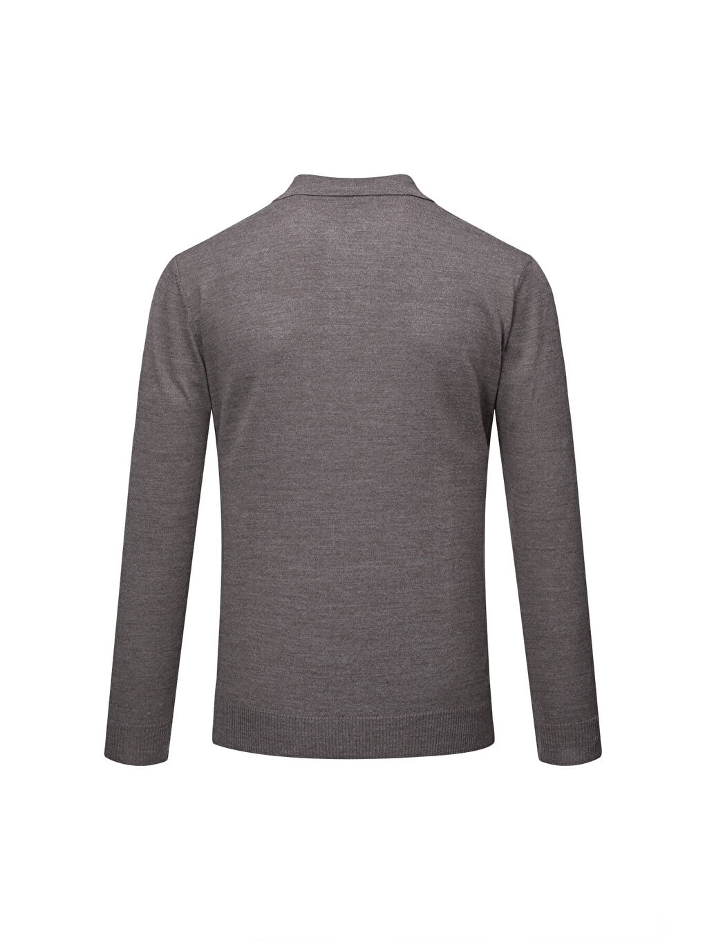 Bej Vizon Regular Fit Polo Yaka Yünlü Kazak-2