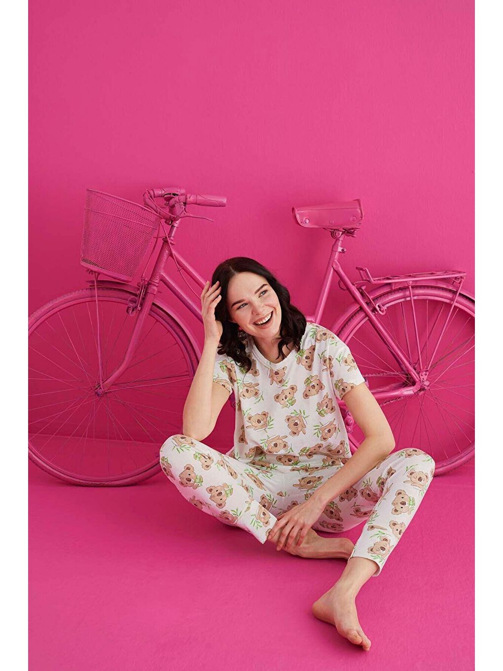 Kahverengi Pamuklu Pijama Takım 4130-11