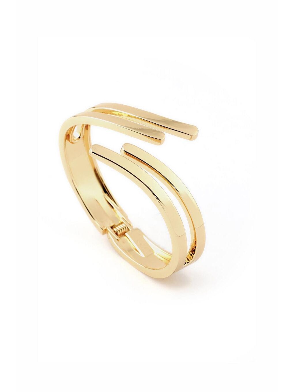 Sarı VIP Gold Geometrik Kalın Kelepçe Bileklik-1