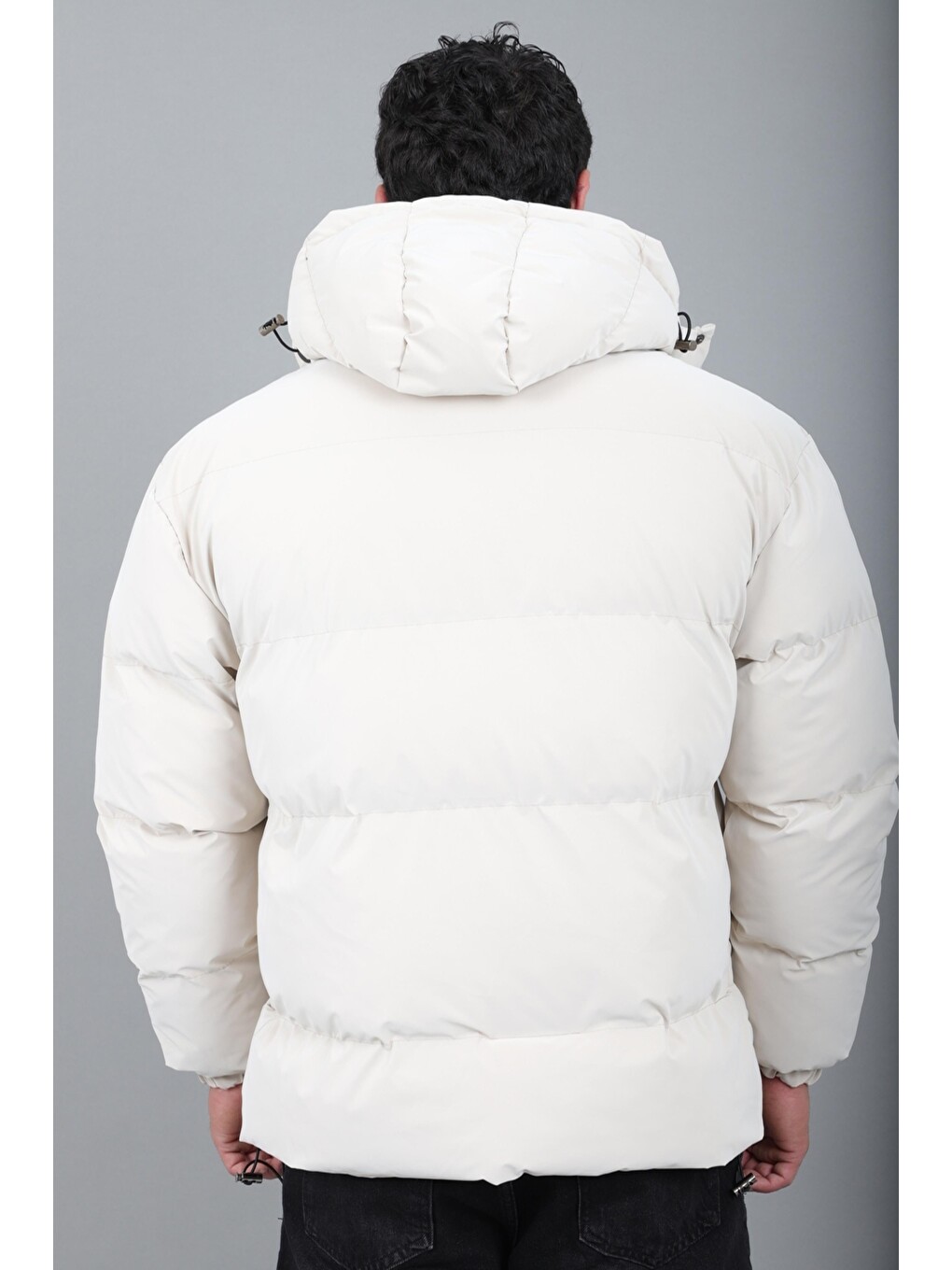 Ekru Oversize Nova Karbon Şişme Mont Kaban Pldp 3029_50512-2