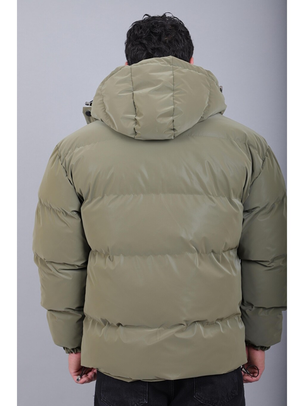 Haki Oversize Nova Karbon Şişme Mont Kaban Pldp 3029_50512-6