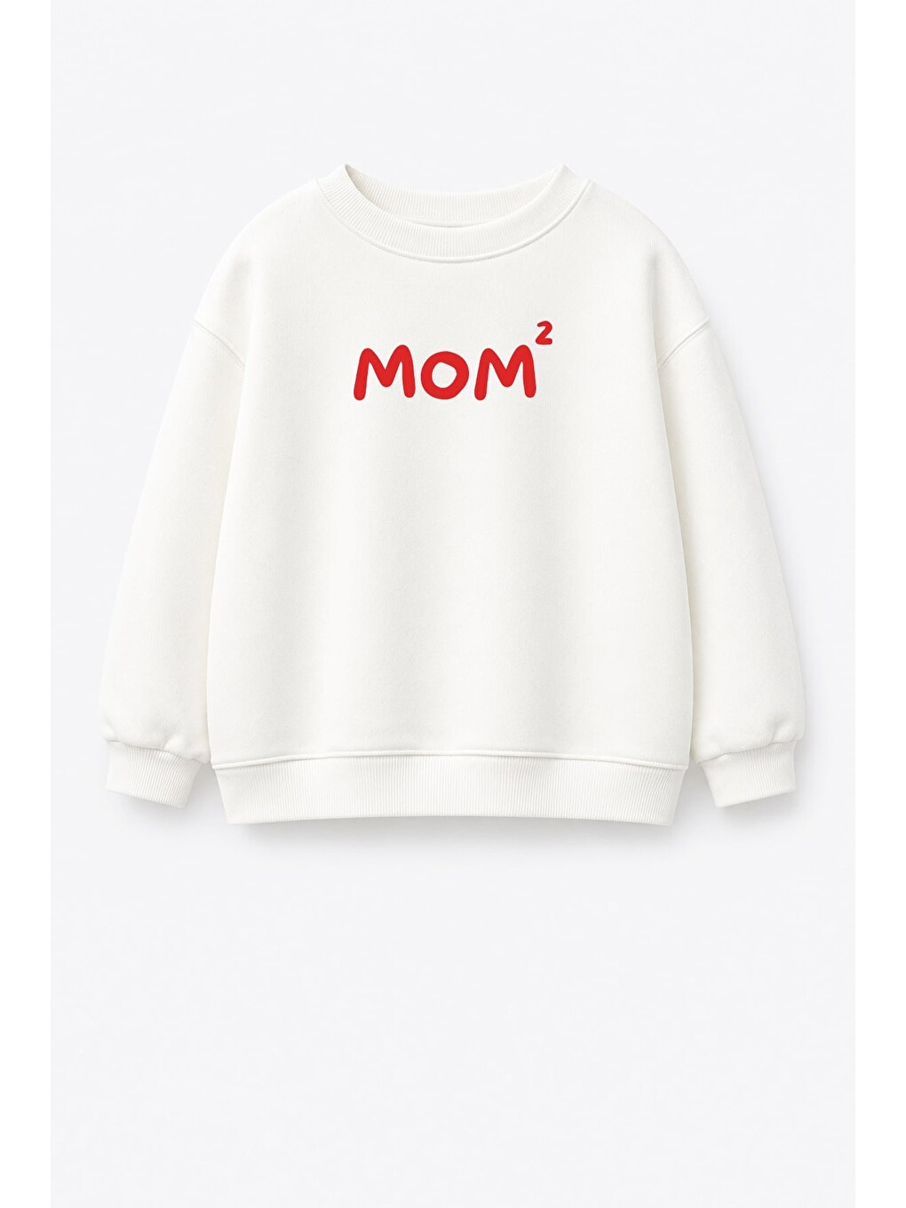 Ekru Unisex Çocuk Anne Baskılı 3 İplik Kumaş Pamuklu Sweatshirt