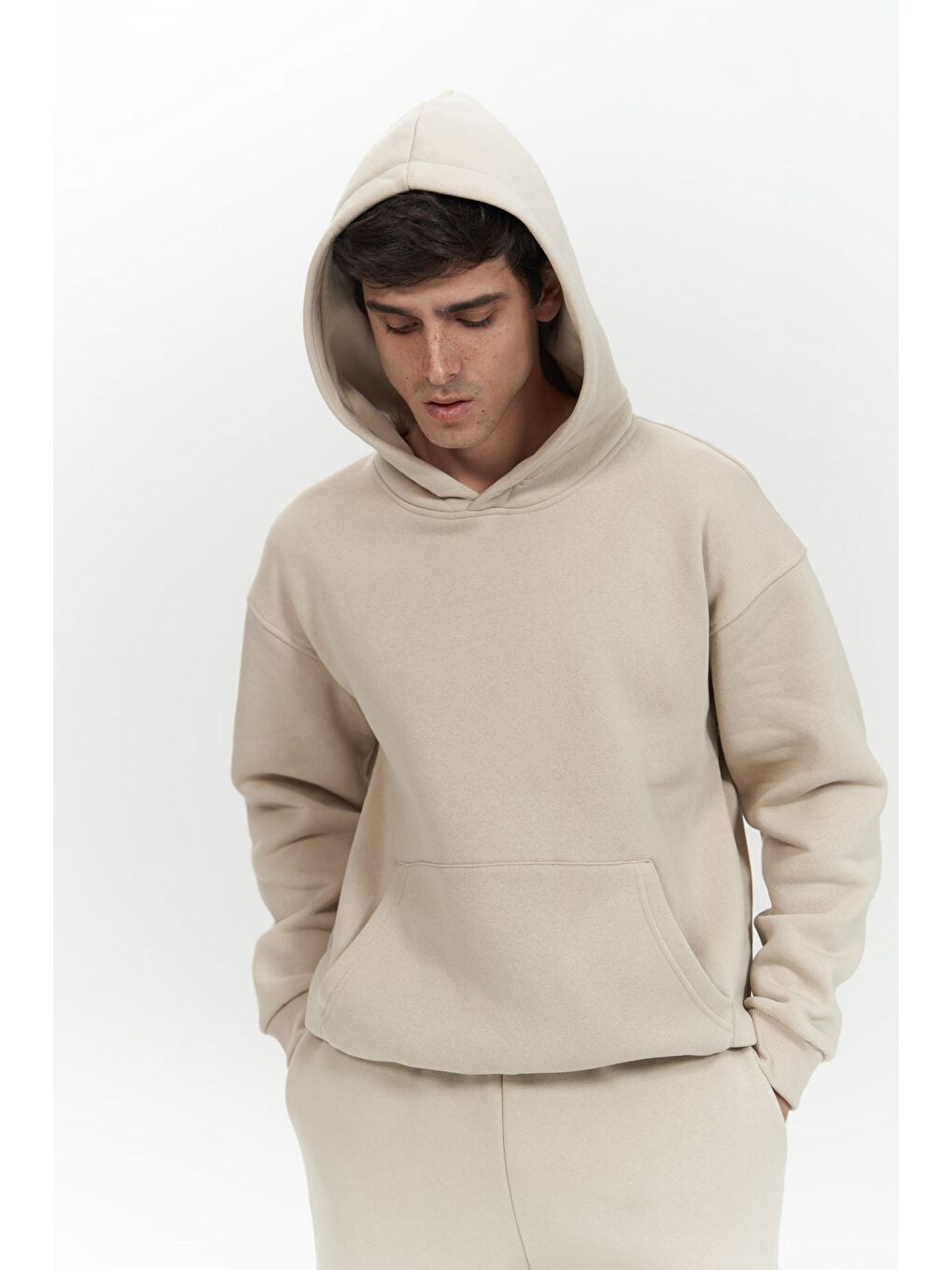 Mai Collection Beyaz Edward Kemik Erkek Hoodie Eşofman Takım - 3