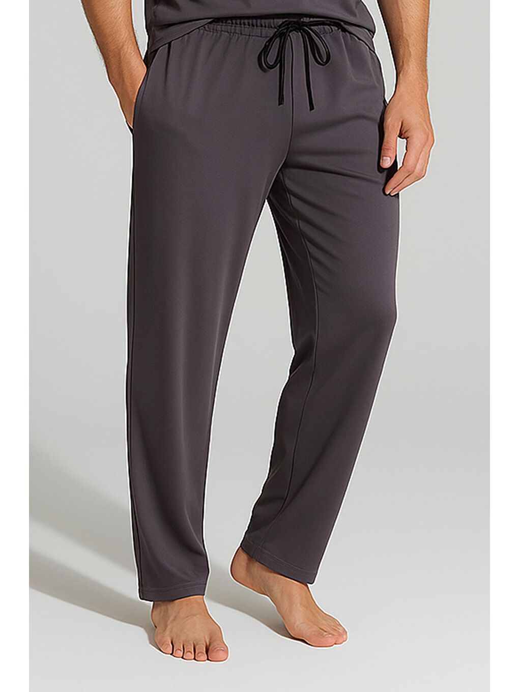 Antrasit Erkek Uzun Cepli Esnek Elastanlı Viskoz Pijama Altı MAN02-1