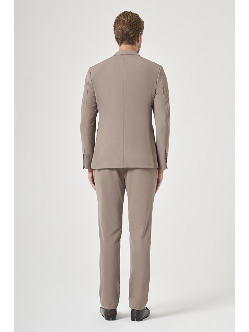 Kahverengi Mono Yaka 6 Drop Slim Fit Beli Lastikli Takım Elbise 1001260194-4