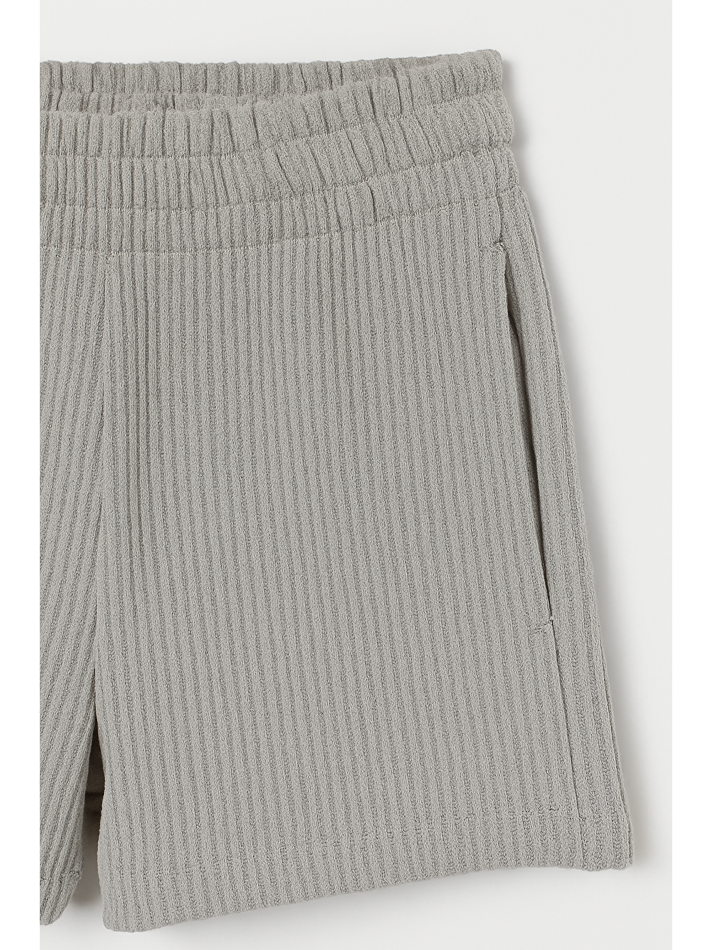 Unisex Çocuk Pamuklu Gri La'ciel Yazılı T-Shirt Ve Şort Takım - Gofre Dokulu-1