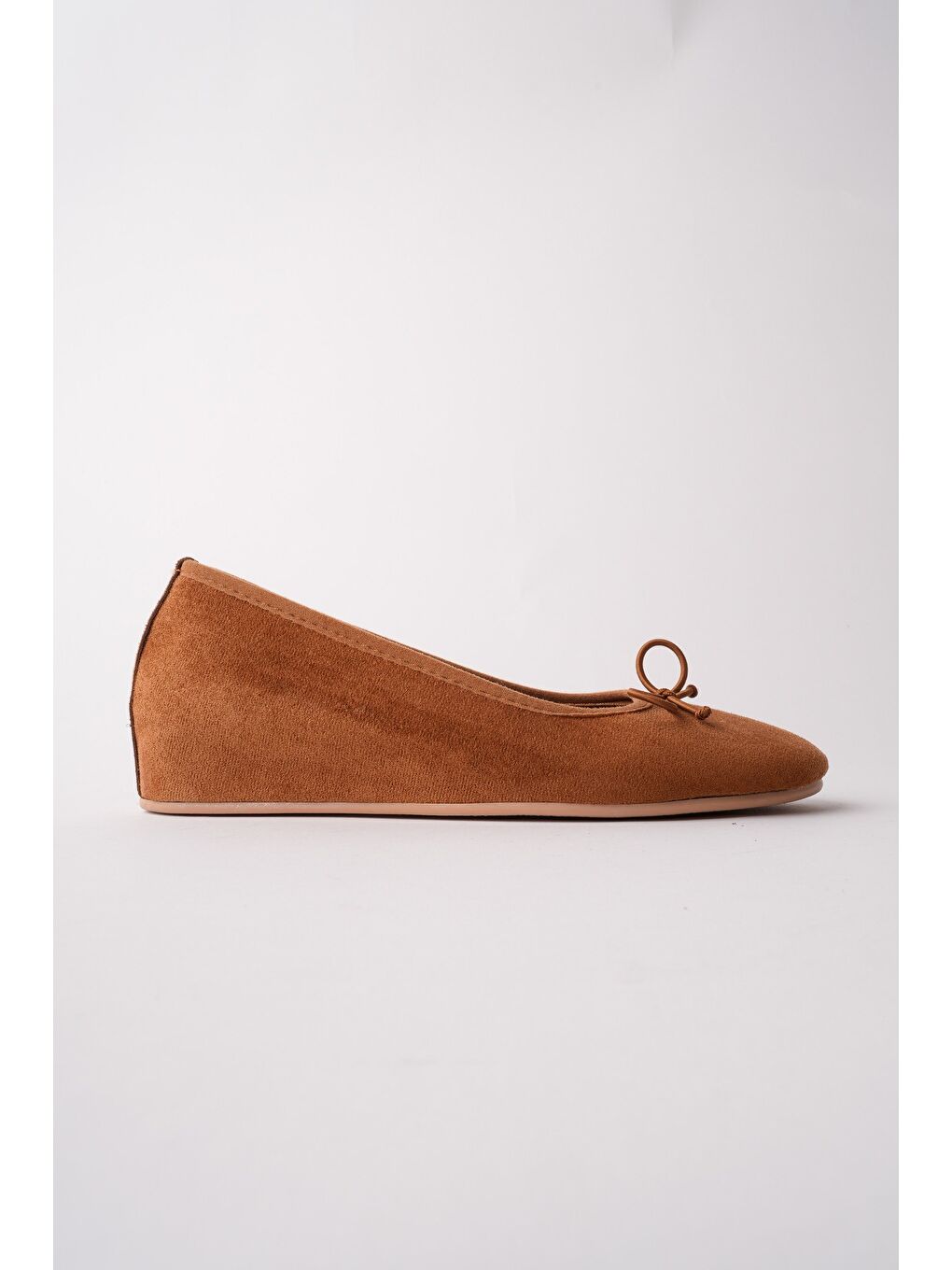 Kahverengi HİDDEN Gizli Topuklu Fiyonk Detaylı Deri Kadın Babet-1