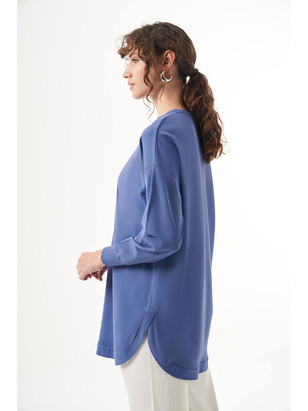 Merserize Oval Kesim Tunik 1200 İndigo-3