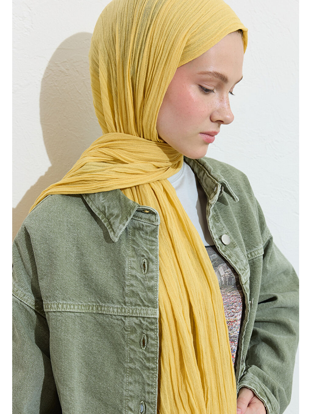 Turuncu PAMUKLU KETEN ŞAL MANGO SORBET-2