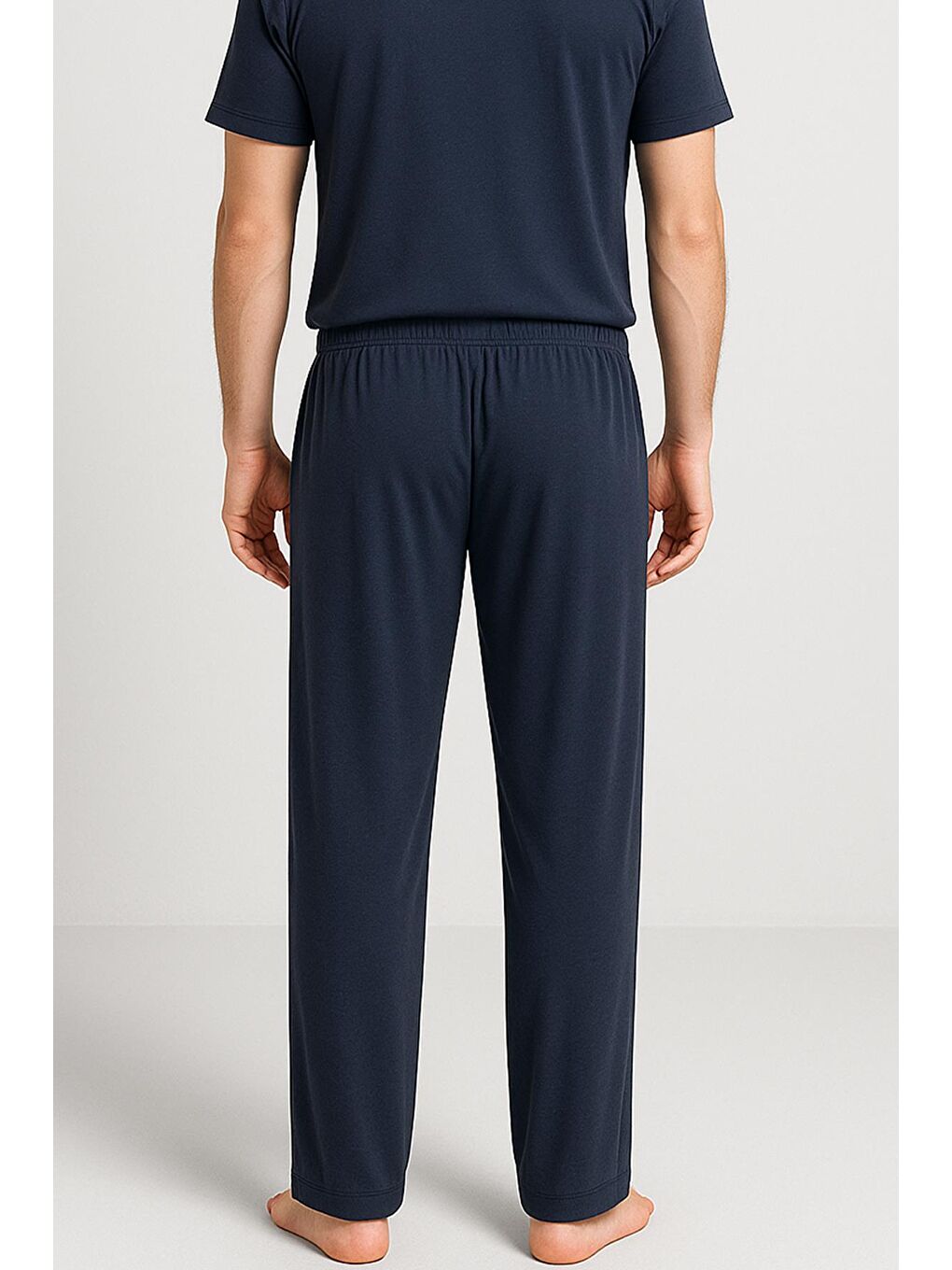 Lacivert Erkek Uzun Cepli Esnek Elastanlı Viskoz Pijama Altı MAN02-2