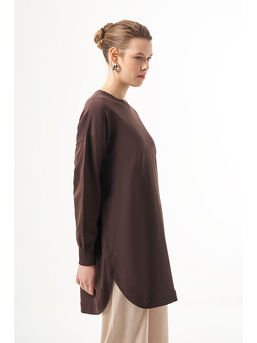 Merserize Oval Kesim Tunik 1200 Kahverengi-3