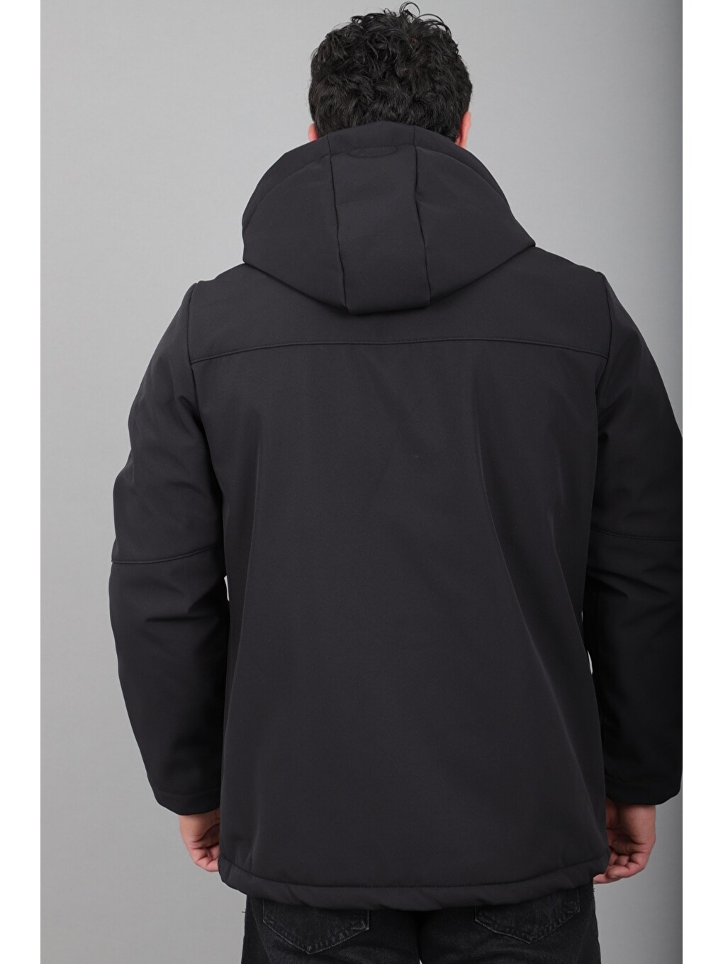 Siyah Parçalı Outdoor Softshell Kışlık Mont Pldp 3038_50513-3