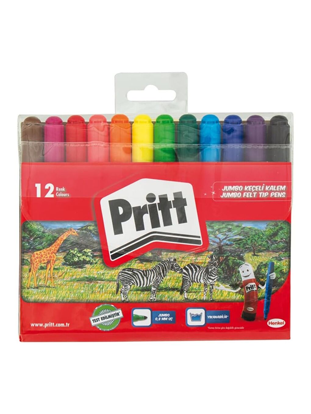 Jumbo Yuvarlak Uç Keçeli Kalem 12 Renk (1687975)