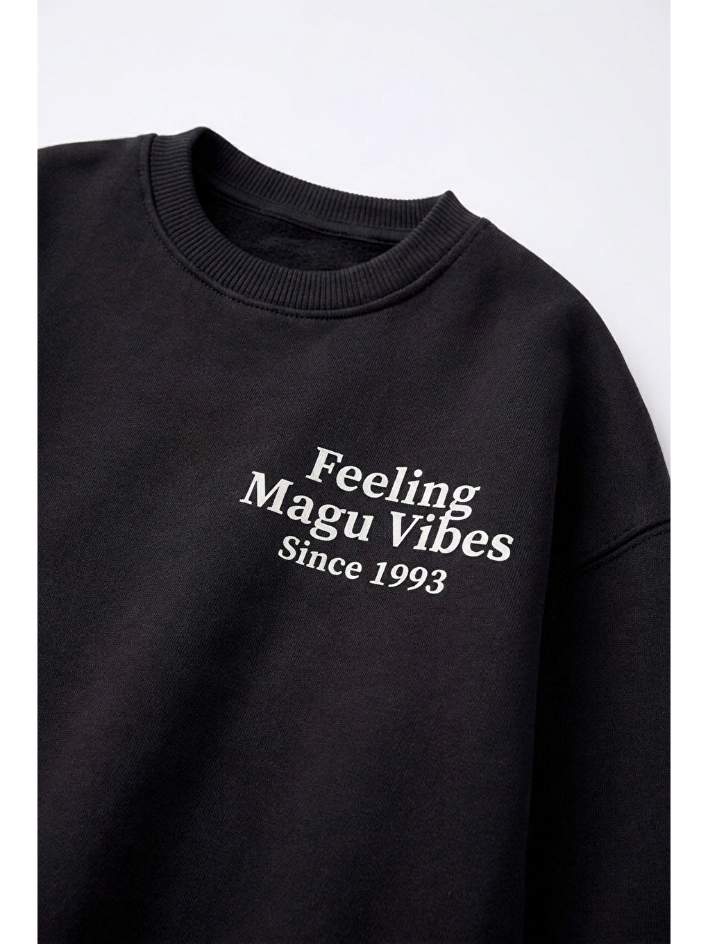 Çocuk Pamuklu Minimal Yazı Baskılı Siyah Sweatshirt-1