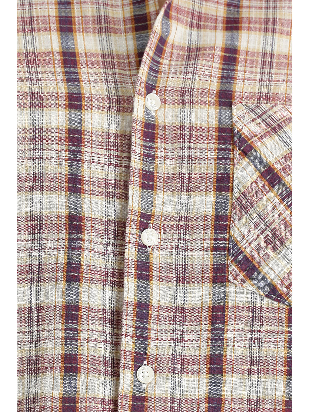 Bordo Uzun Kol Regular Fit Ekose Pamuk Gömlek-5