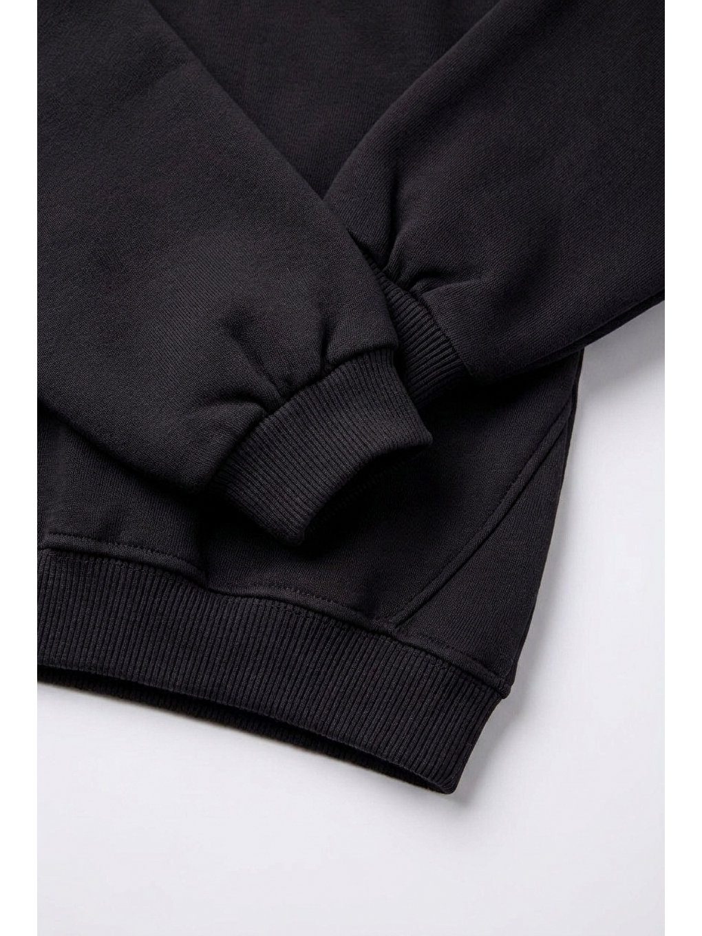 Çocuk Pamuklu Minimal Yazı Baskılı Siyah Sweatshirt-2