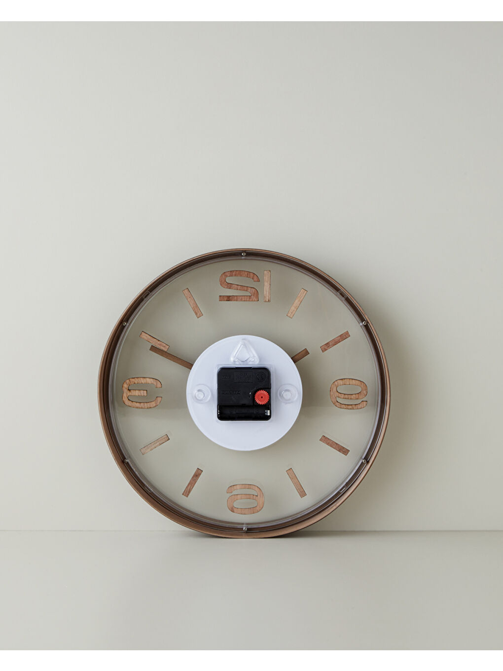 Bej Cara Duvar Saati 30 cm Koyu Krem-2