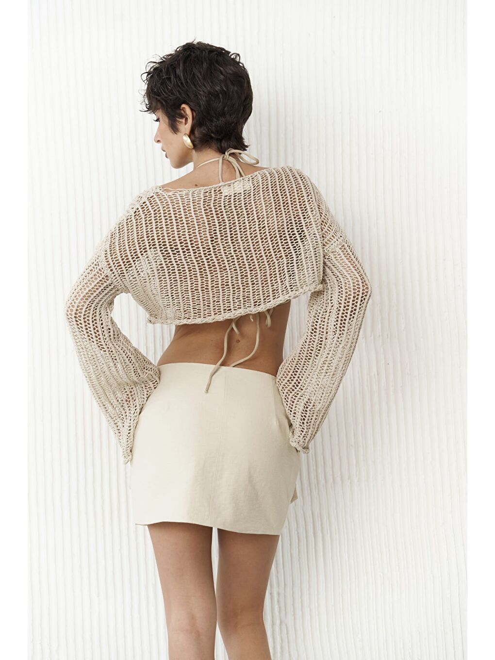 Berry Bej Mini Etek-3