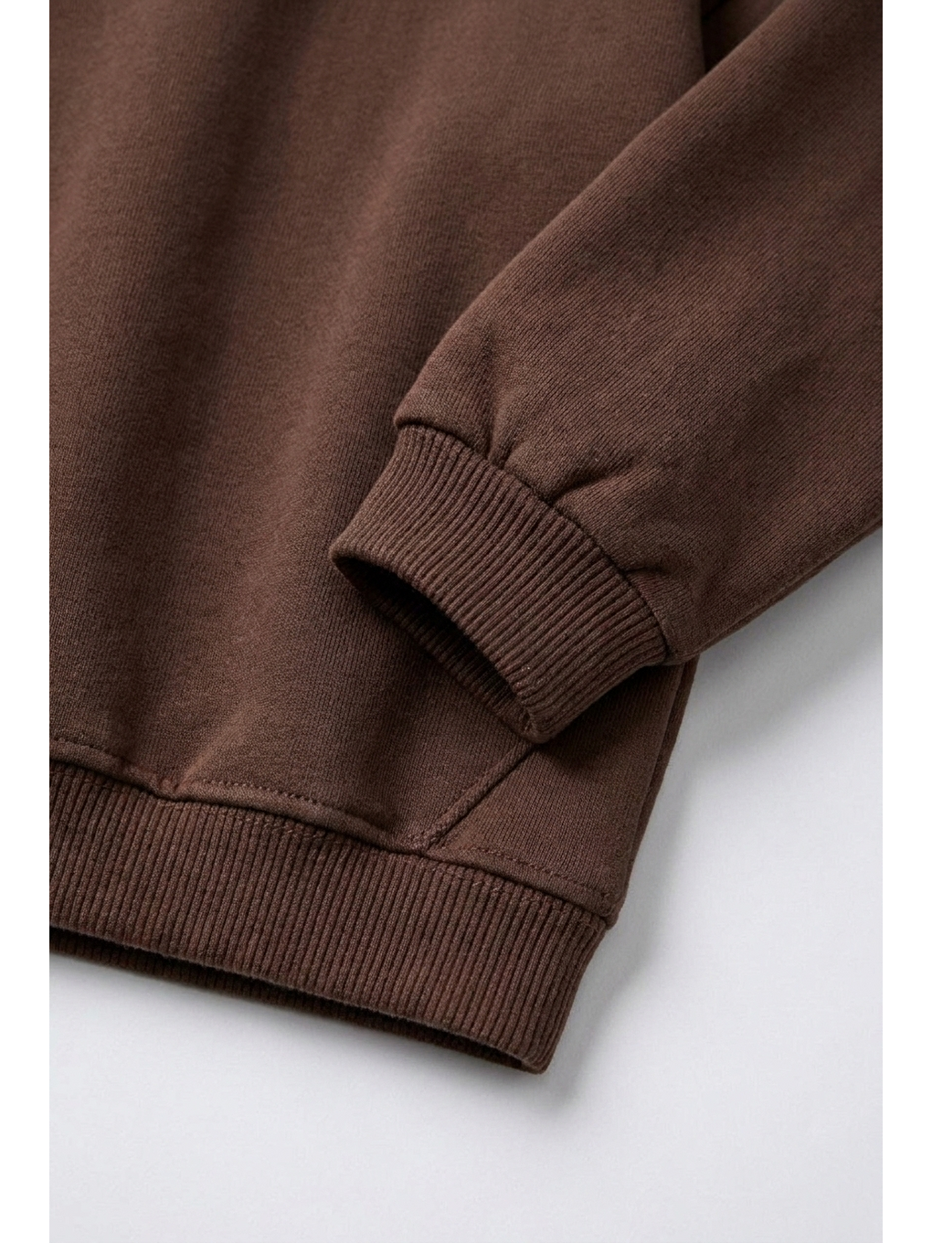 Çocuk Pamuklu Minimal Yazı Baskılı Kahverengi Sweatshirt-2