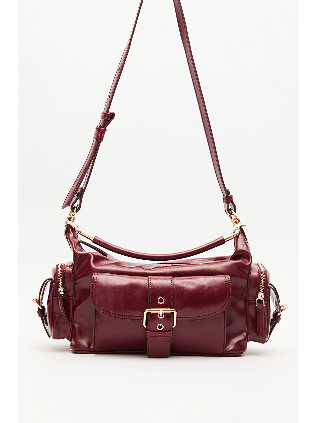 Mıca Tokalı Çanta Bordo-2