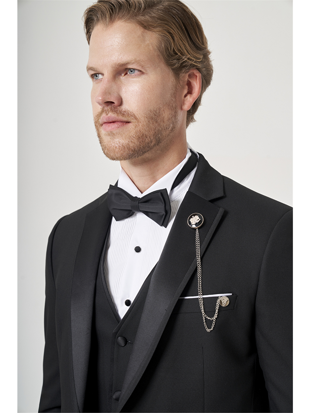 Siyah 6 Drop Slim Fit Esnek Yelekli Damatlık 1001260301-3
