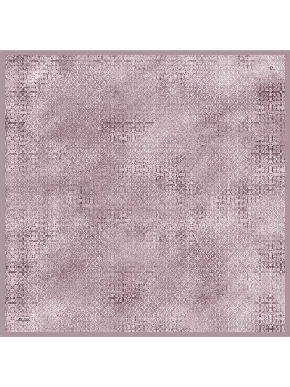 Pembe Klasik Desenli Saf İpek Twill Eşarp 9437D 14-3