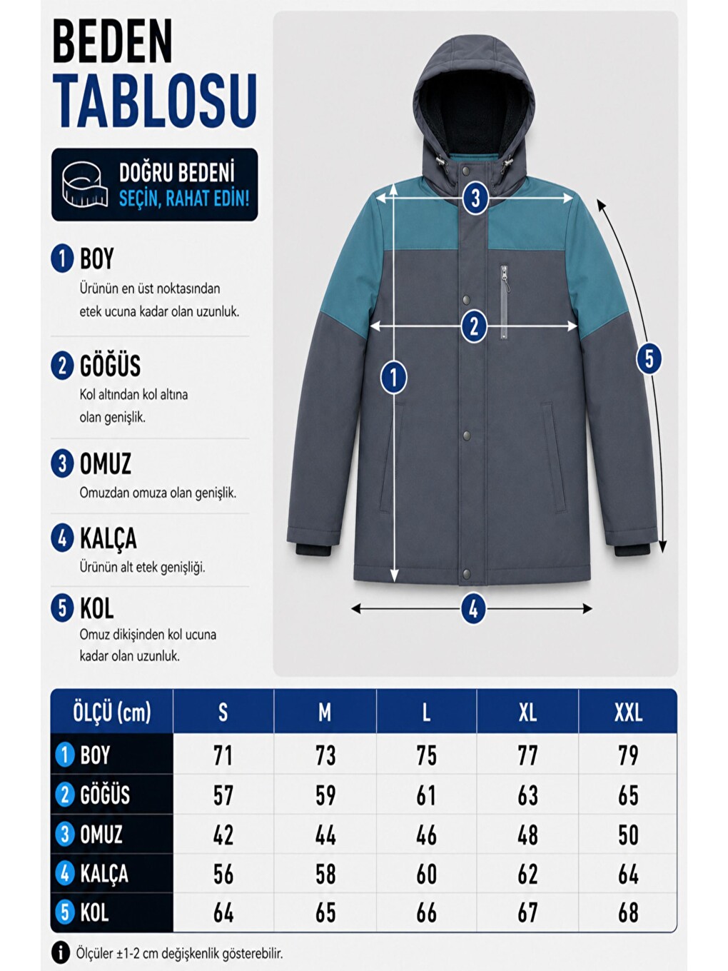Petrol Parçalı Outdoor Softshell Kışlık Mont Pldp 3038_50513-7