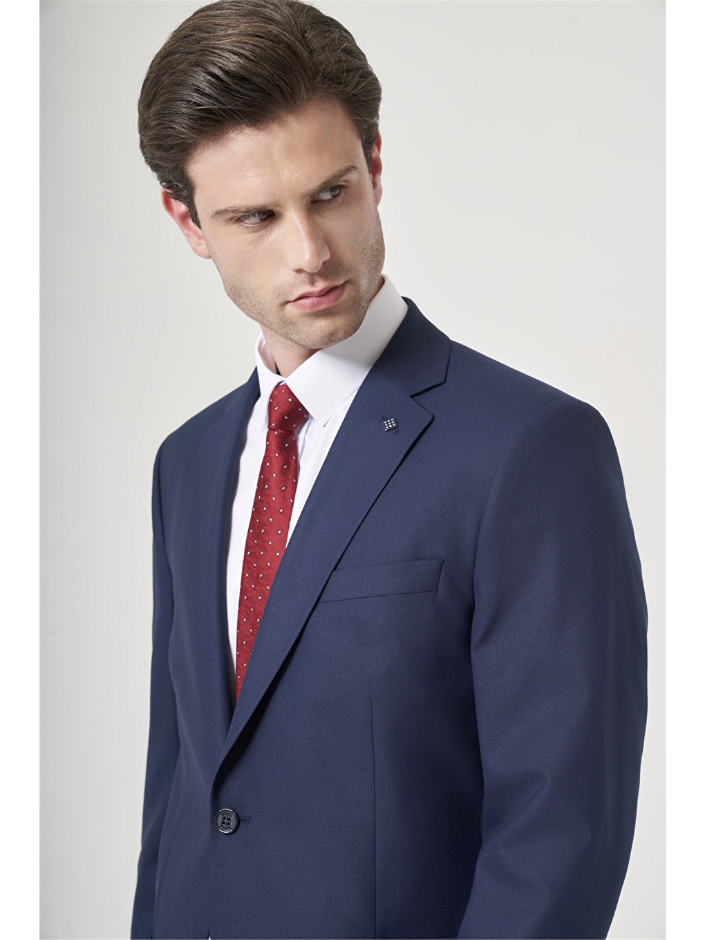 Lacivert Mono Yaka 4 Drop Comfort Fit Tam Astar Esnek Takım Elbise 1001260178-3