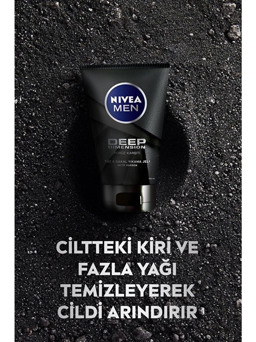 NIVEA Şeffaf Men Deep Dimension Yüz Ve Sakal Temizleme Jeli 100 ml, Aktif Karbon İçeriği İle Arındırıcı Etki - 1