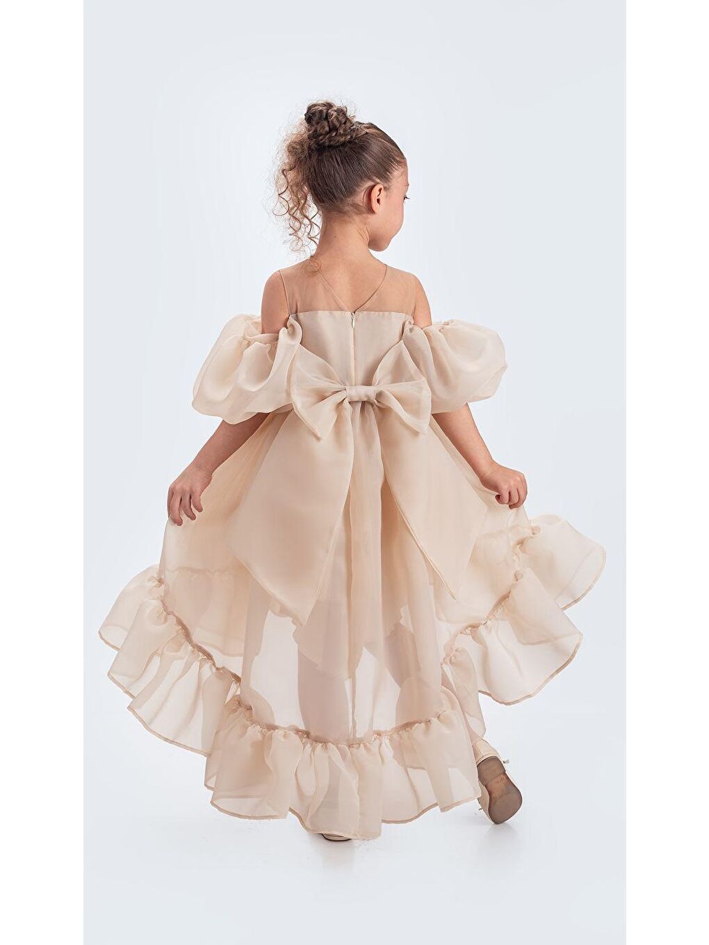 Ekru Arisvi Kız Çocuk Abiye M00738-5