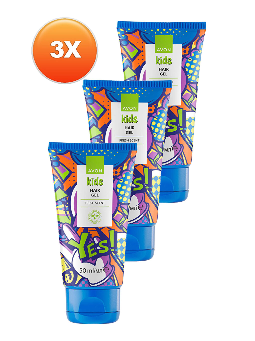 AVON Kids Yes Fresh Kokulu Saç Jölesi 50 Ml. Üçlü Set - 1