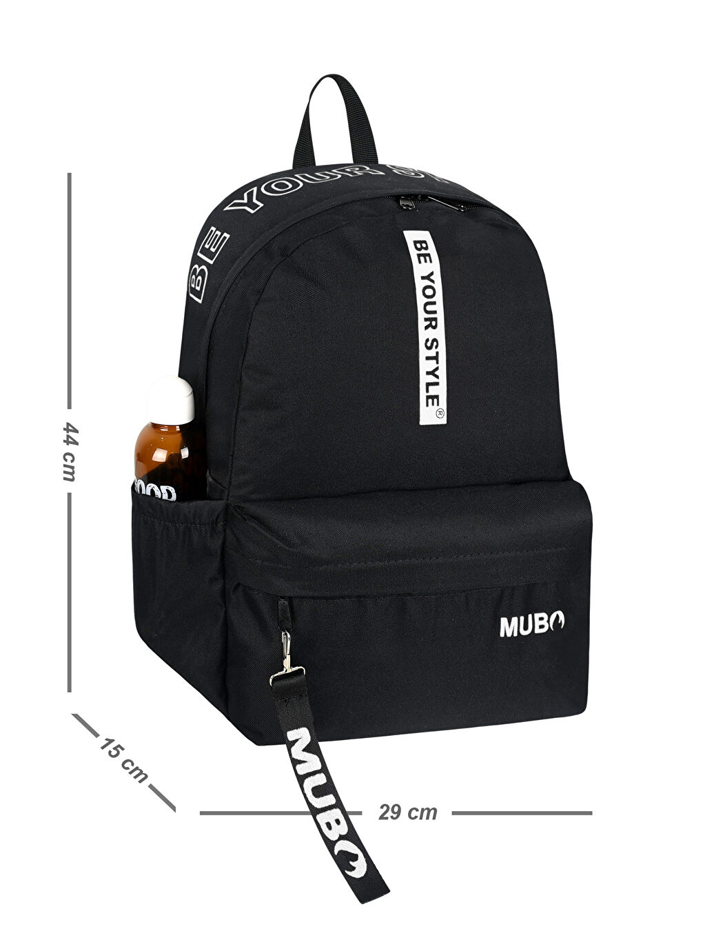 Unisex Siyah Beyaz Geniş Hacimli Günlük ve Okul Kullanımına Uygun Sırt Çantası