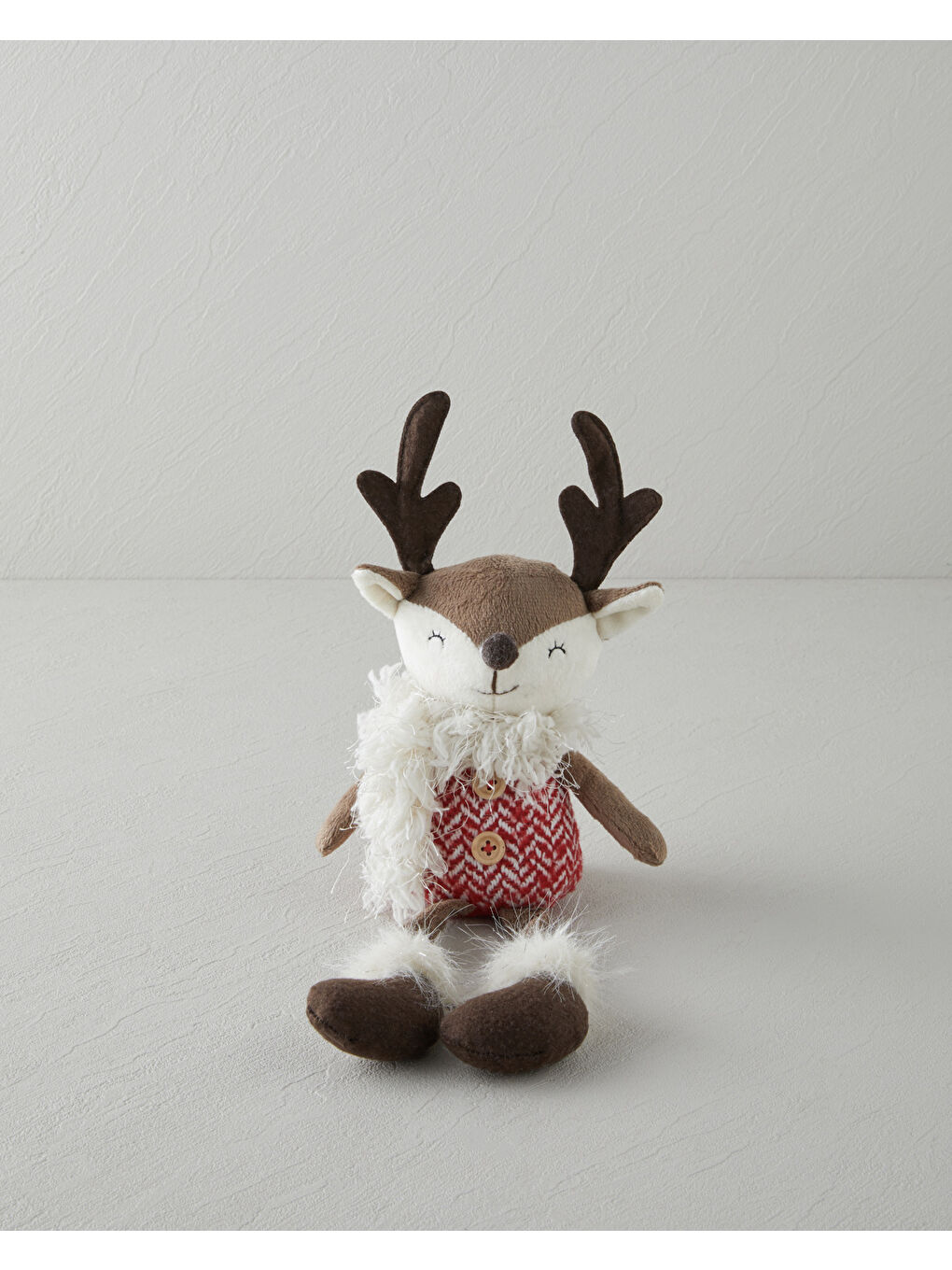 Reindeer Dekoratif Obje 37 cm Kırmızı - Beyaz