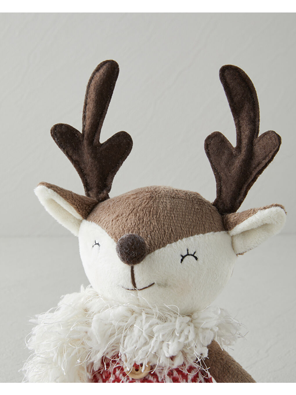 Reindeer Dekoratif Obje 37 cm Kırmızı - Beyaz-1