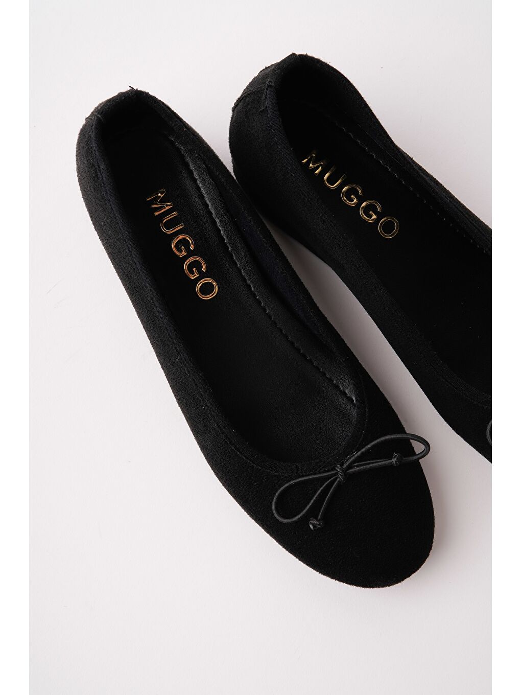 Siyah HİDDEN Gizli Topuklu Fiyonk Detaylı Deri Kadın Babet-2