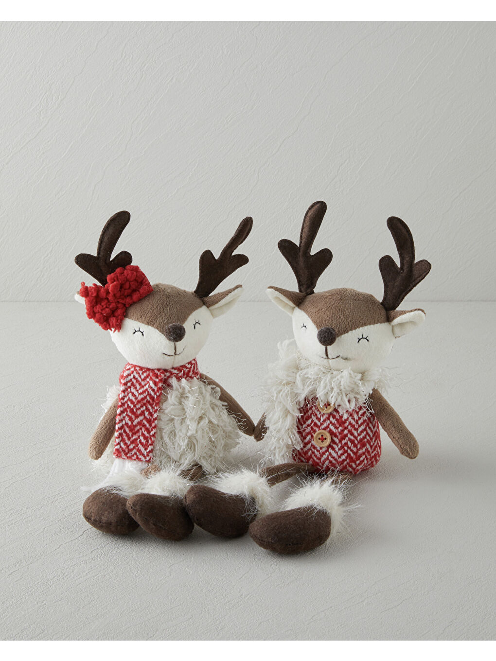 Reindeer Dekoratif Obje 37 cm Kırmızı - Beyaz-2