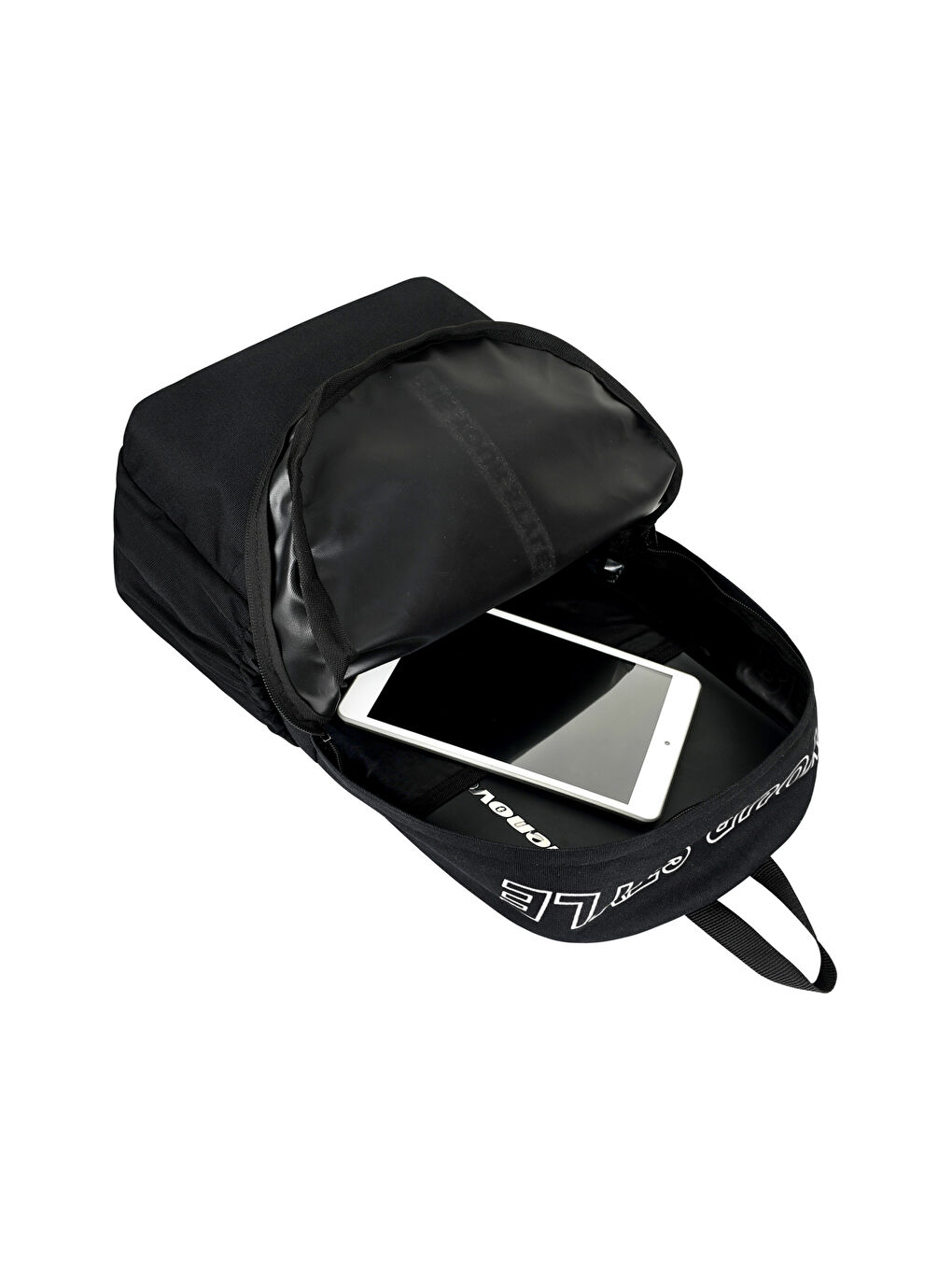 Unisex Siyah Beyaz Geniş Hacimli Günlük ve Okul Kullanımına Uygun Sırt Çantası-5