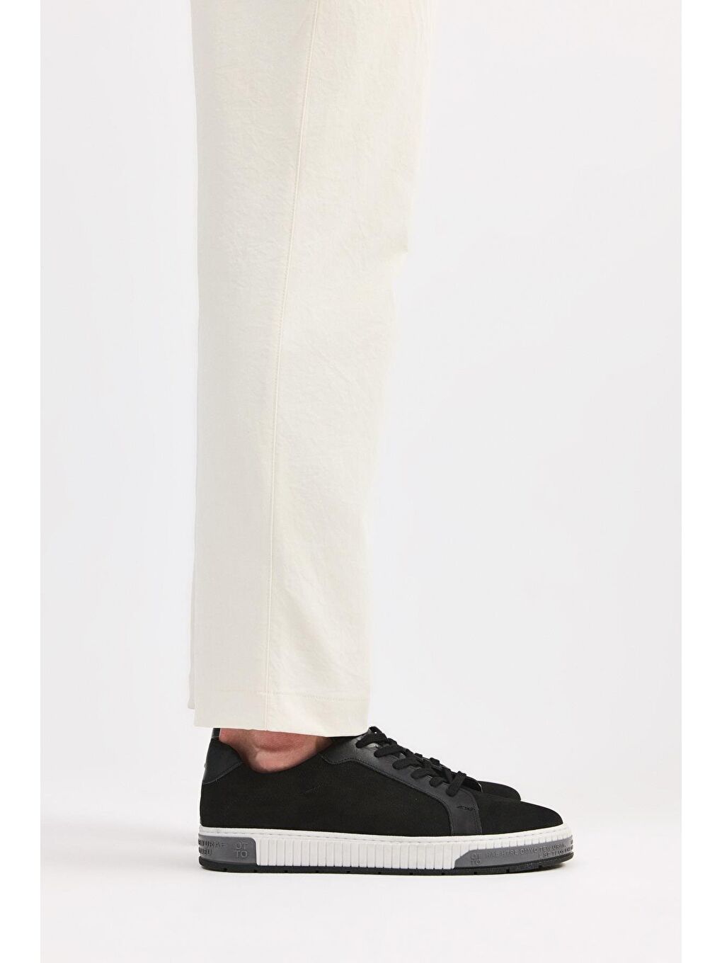 Erkek Nubuk Deri Siyah Günlük Ayakkabı-1