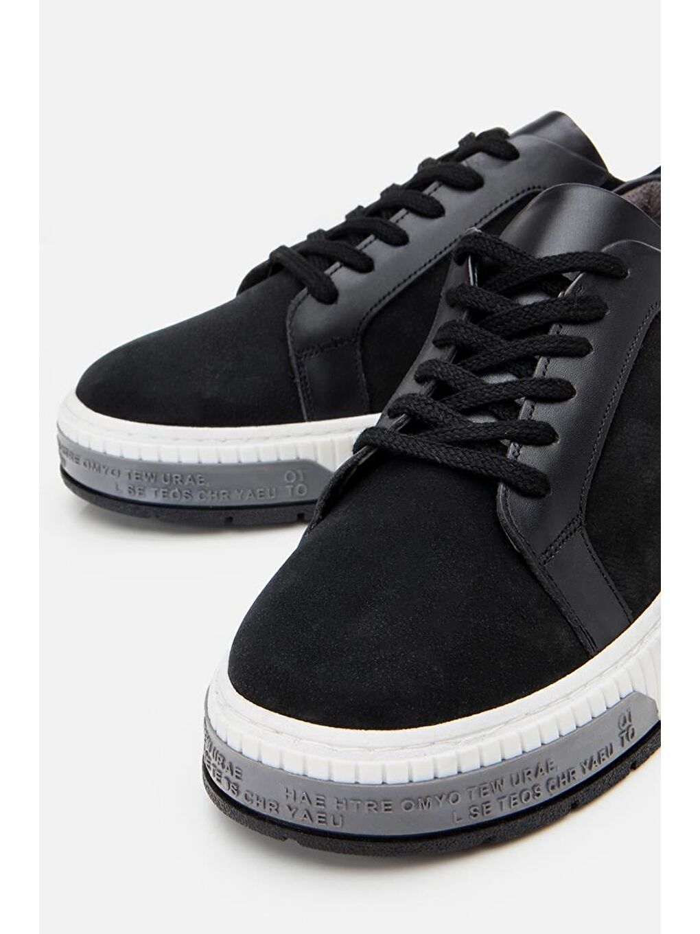 Erkek Nubuk Deri Siyah Günlük Ayakkabı-4