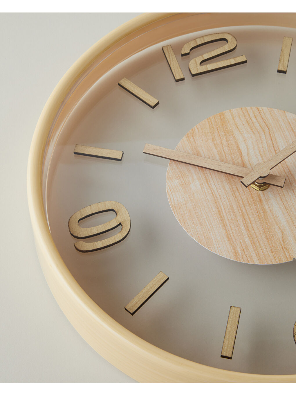 Ekru Cara Duvar Saati 30 cm Krem-3