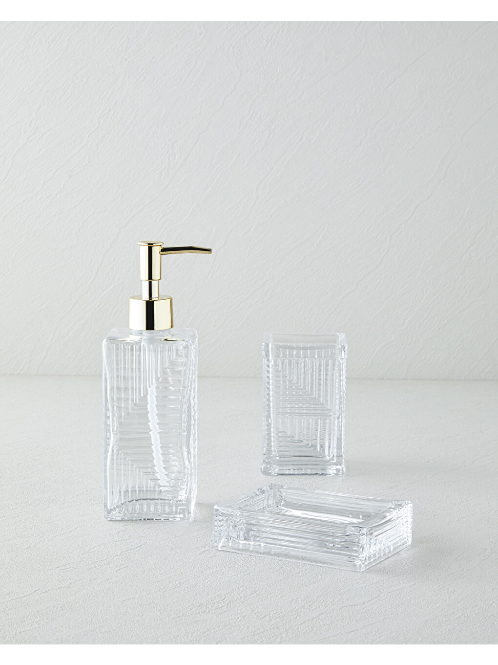 Renksiz Barton 3'lü Banyo Seti 14,5 cm Şeffaf